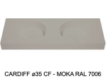 Plan vasque lavabo circulaire ⦰ 35 cm sur mesure Largeur 100 à 201 x P 40 à 51 cm Finition lisse 10 couleurs au choix, Anti bactérien Résine Akrytan® dans la masse Livraison Offerte.